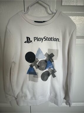Sony White PlayStation Geometric Logo Sweatshirt